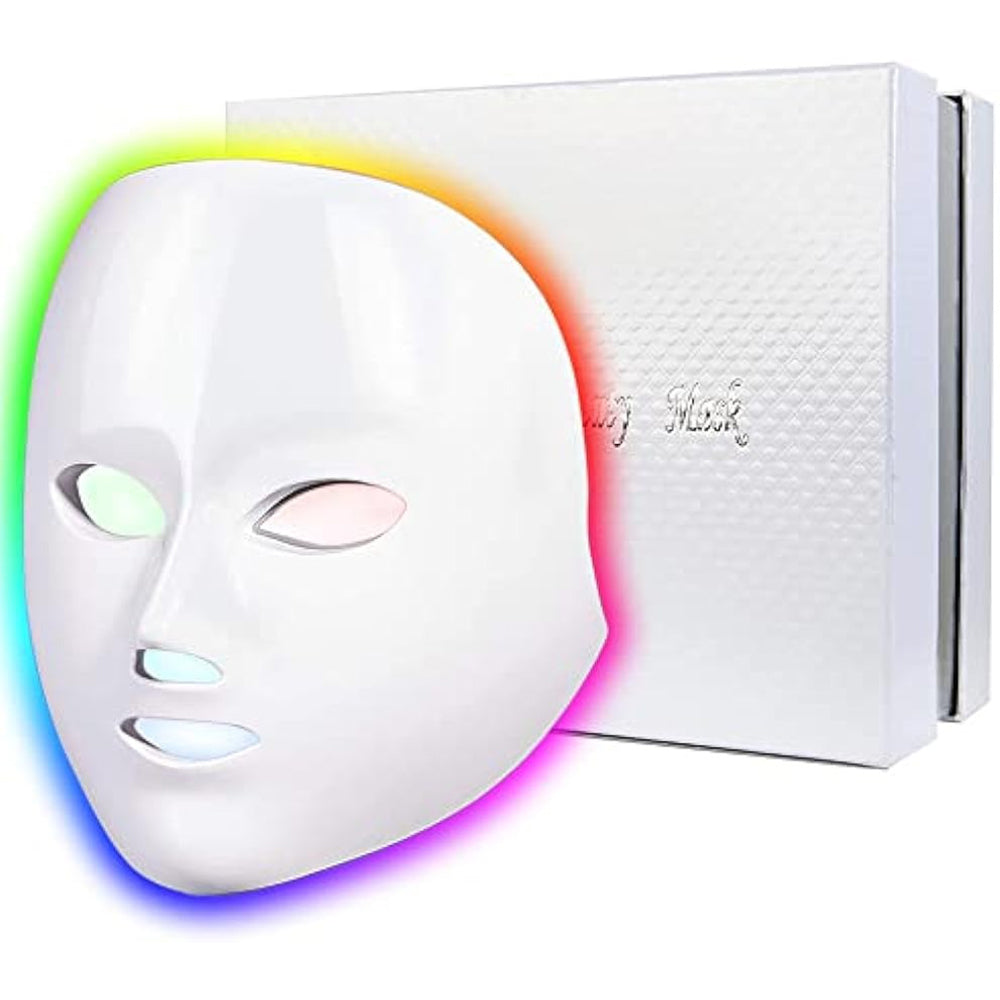 7-colour LED red light therapy face mask for at-home skincare