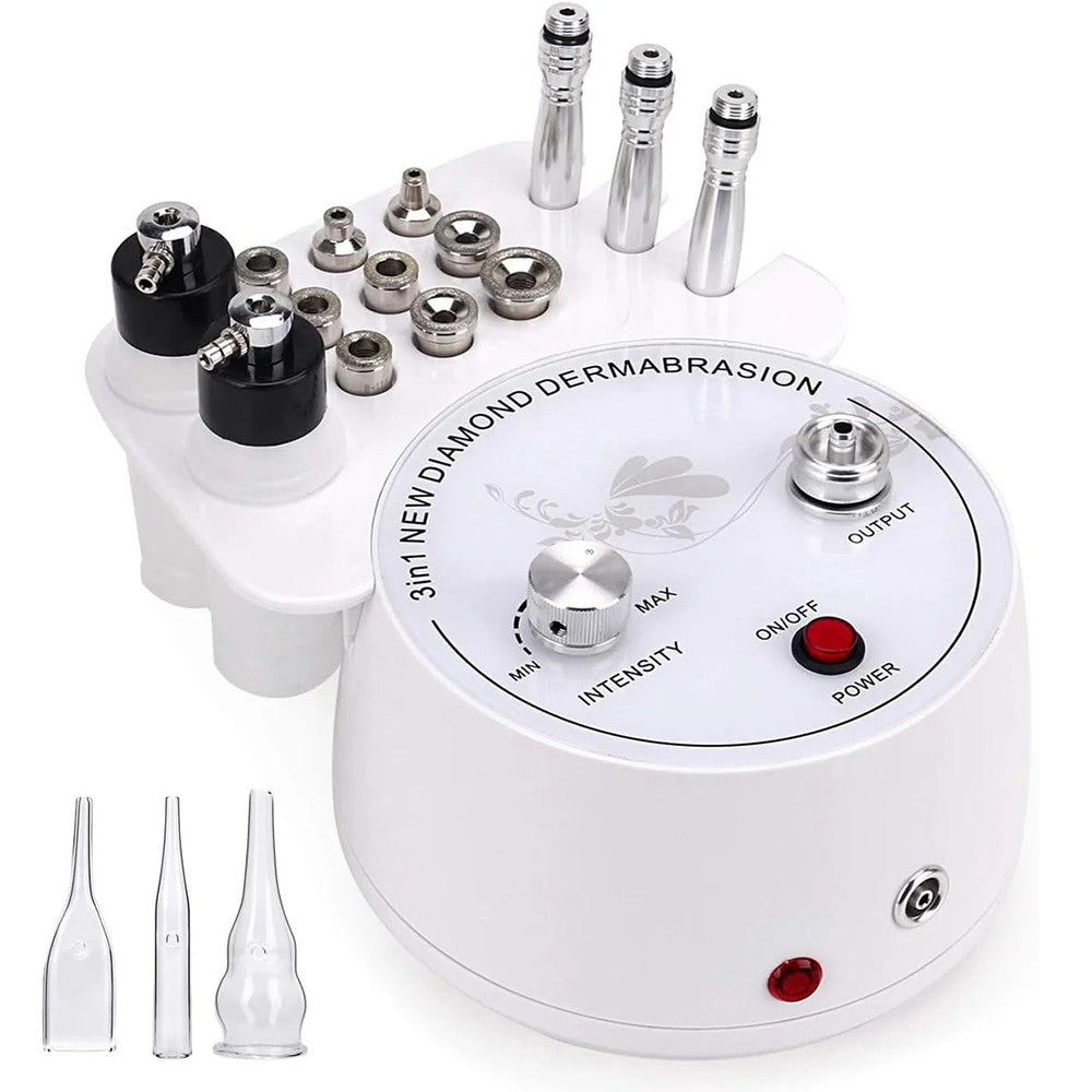 3-in-1 diamond microdermabrasion machine with suction wands for blackhead removal