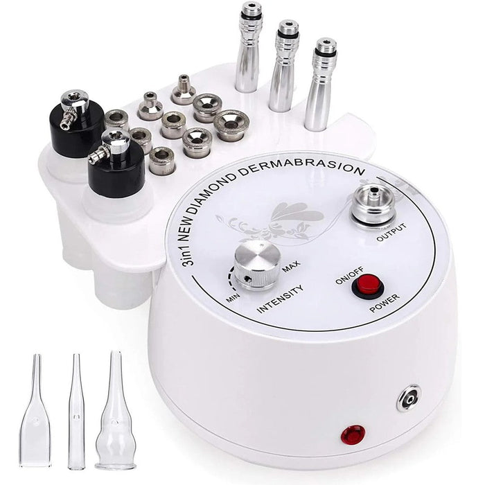 3-in-1 diamond microdermabrasion machine with suction wands for blackhead removal