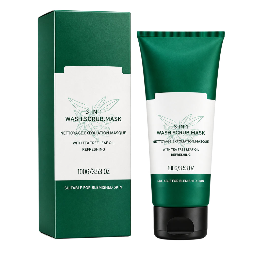 Tea tree 3-in-1 mask, scrub and cleanser for a simple daily skincare routine