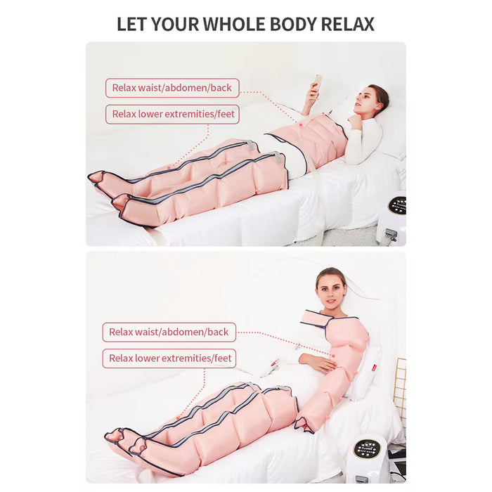 New InfraredHeat Compression Boots Air Massage Pressotherapy Foot Cult Leg Full Body Air Compression Leg Massager