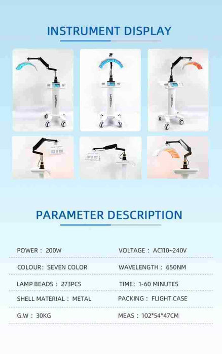 7 Colors Photon Therapy Machine LED Light Skin Care For Anti-Aging Lightening Skin Rejuvenation