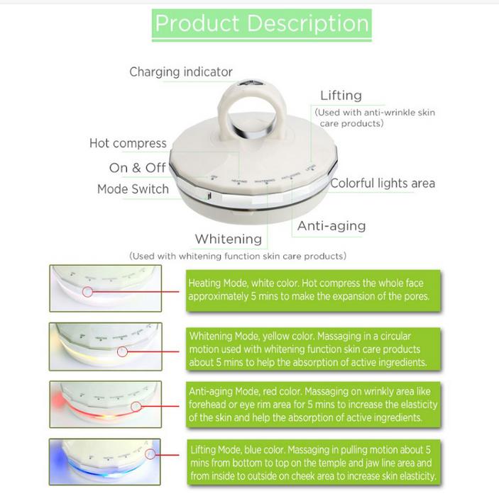 Homeuse Microcurrent Face Lift Beauty Device Heat Massage Facial Care Massagers