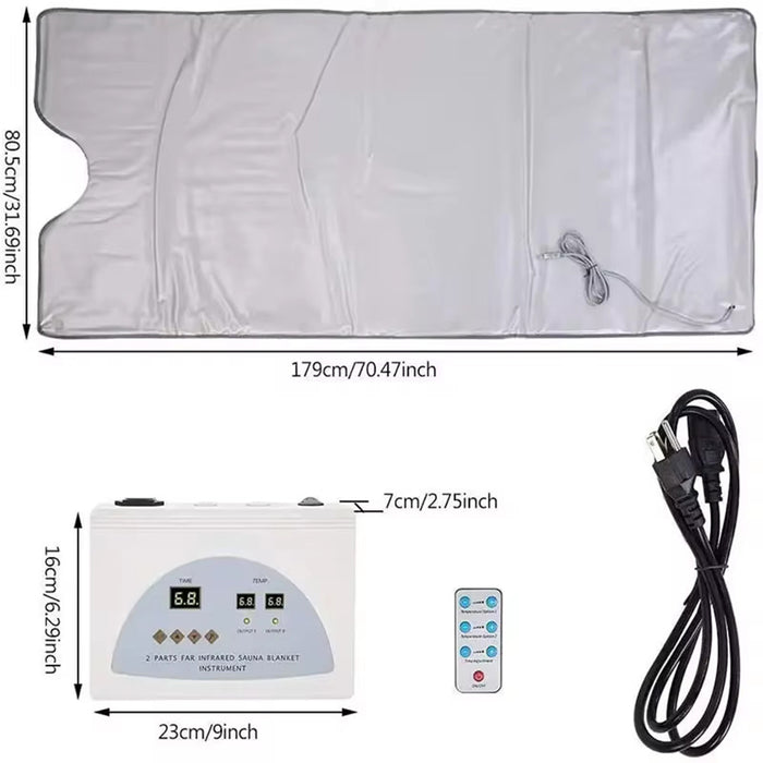 Far Infrared Silver Sauna Blanket for Weight Loss and Detox Dehumidification Sweat Steaming Thermal Steam Weight Loss Body Healthy Care Device