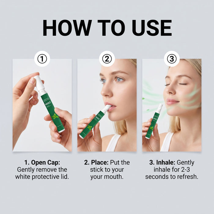 Mint Aromatherapy Nasal Inhaler Stick - Cooling Mint Scent for Everyday Refresh (1.5 ml)
