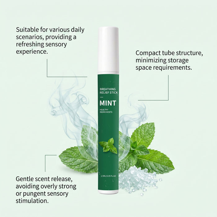 Mint Aromatherapy Nasal Inhaler Stick - Cooling Mint Scent for Everyday Refresh (1.5 ml)