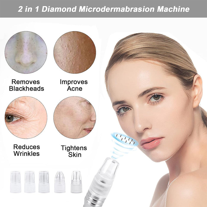 Pink 3 In1 Diamond Microdermabrasion Machine For Facial Skin Care Blackhead Removal With Spray