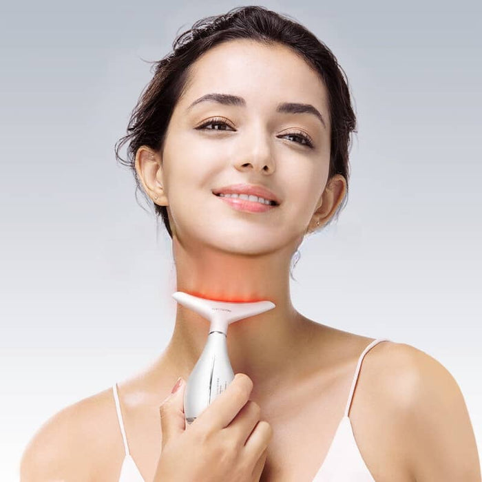 3-in-1 LED Neck Massager – Blue/Green/Red Light Therapy for Wrinkles, Firming & Detox