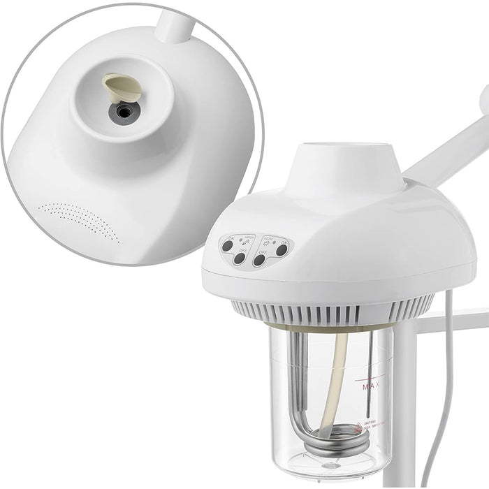 Professional Ionic Facial Steamer with LED Magnifying Lamp - Ozone Facial Steamer with Rolling Base for Esthetician Spa and Salon