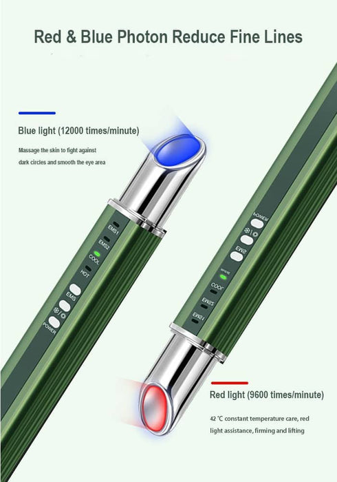 4-in-1 Microcurrent Eye Massager – Cold/Hot Therapy, Vibration & EMS for Wrinkles & Dark Circles