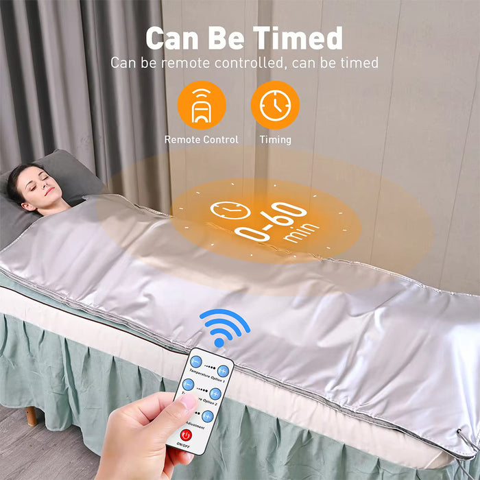 New Advantage Waterproof Far Infrared Sauna Blanket For Body Weight Loss Massage Infrared Sauna Blanket Wireless Control