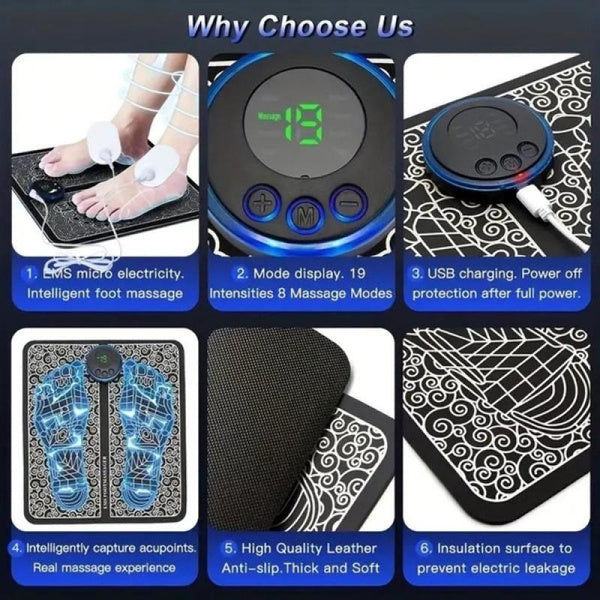Electric EMS Foot Massager Unlock Relief from Foot Pain Swollen Legs