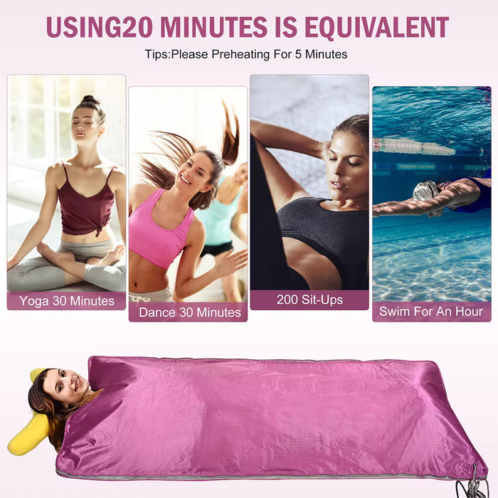 New Advantage Waterproof Far Infrared Sauna Blanket For Body Weight Loss Massage Infrared Sauna Blanket Wireless Control