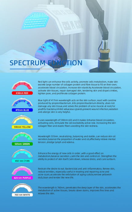 PDT LED Light Therapy 7 Colors Photon Therapy Skin Care Management
