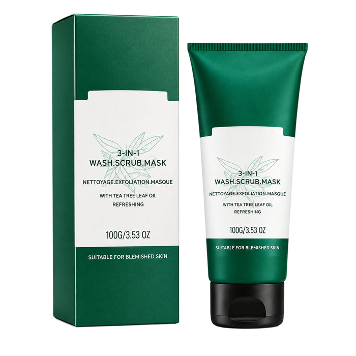 Tea Tree 3-in-1 Mask & Scrub — Cleanser, Exfoliator & Wash-Off Mask (100 g)