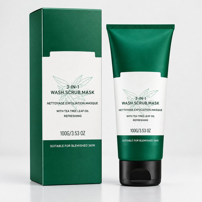 Tea Tree 3-in-1 Mask & Scrub — Cleanser, Exfoliator & Wash-Off Mask (100 g)