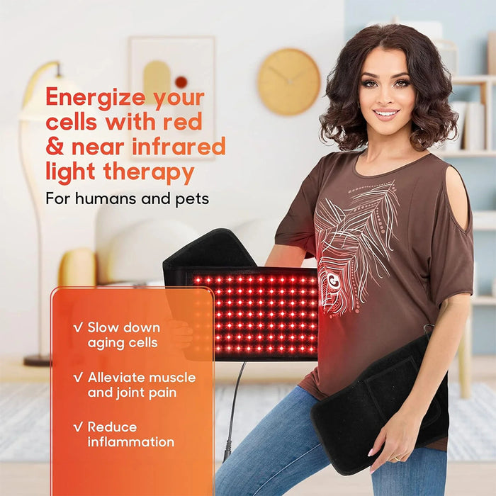 Red Light Therapy Belt for Body Spardar Near Infrared Light Therapy for Relaxing Muscle Improve Circulation Pain Relief Red Light Therapy Wrap Device for Back Shoulder Muscle