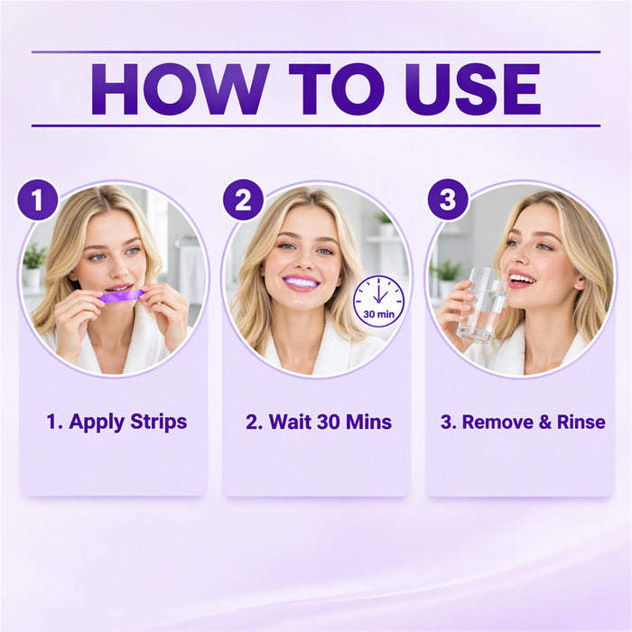Purple Teeth Whitening Strips (7 Pairs)